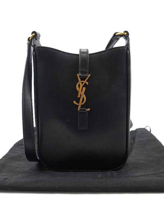 Saint Laurent Handbags - Saint Laurent Le 5 a 7 Shoulder Bag In Black Leather With Gold-Toned Hardware